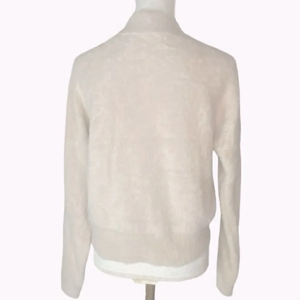 Bailey 44 Wm’s Sz Med Oatmeal Ribbed Cuffs & Mock Neck Fuzzy Drop Sleeve Sweater